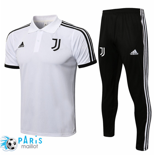 Maillotparis Maillot du Foot Training Polo Juventus + Pantalon Blanc/Noir 2021/22