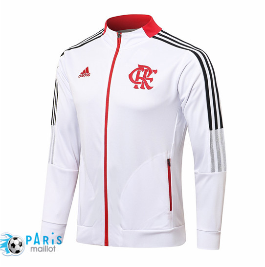 Maillotparis Veste de Foot Flamengo Blanc 2021/22