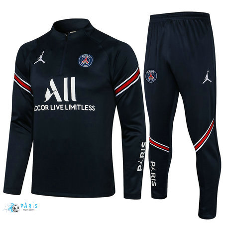 Maillotparis Nouveau Survetement PSG Jordan Bleu Marine 2021/22