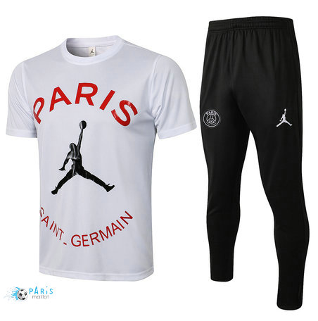 Maillotparis Nouveau Maillot du Foot Training PSG Jordan + Pantalon Blanc 2021/22