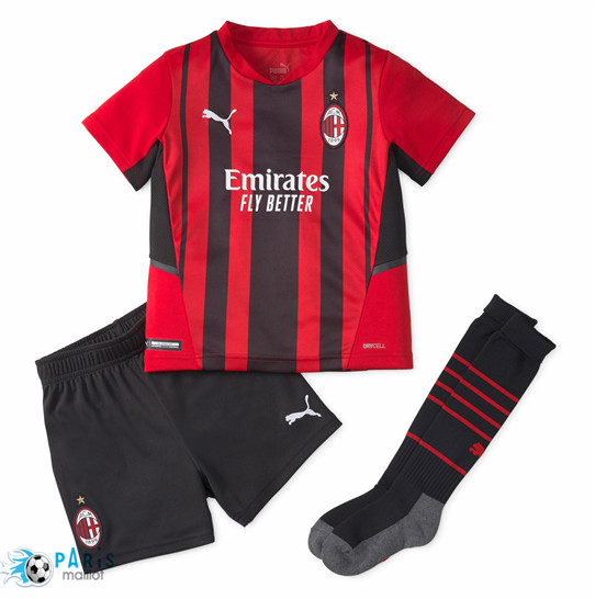 Maillotparis Nouveau Maillot de Foot AC Milan Enfant Domicile 2021/22