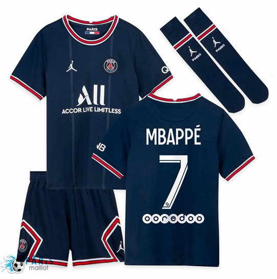 Maillotparis Nouveau Maillot Foot PSG Enfant Domicile Mbappé 7 2021/22