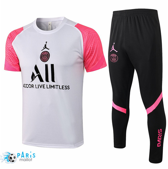 Maillotparis Maillot du Foot Training Jordan PSG + Pantalon Blanc/Rose 2021/22