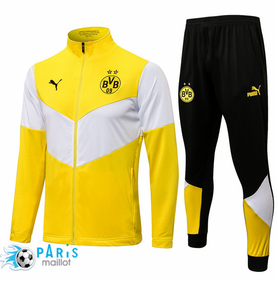 Maillotparis Nouveau Maillot Foot Veste Survetement Borussia Dortmund Jaune 2021/22