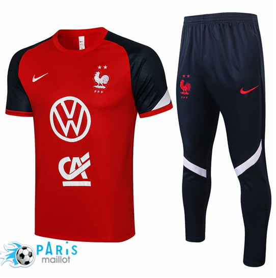 Maillotparis Nouveau Maillot Foot Training France + Pantalon Rouge 2021/22