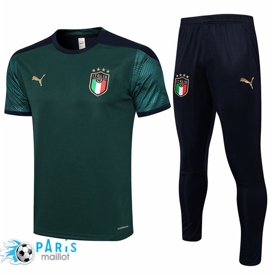 Maillotparis Nouveau Maillot Foot Training Italie + Pantalon Vert foncé 2021/22