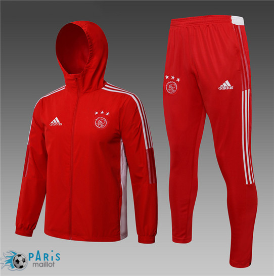 Maillotparis Maillot Coupe vent foot Ajax Rouge 2021