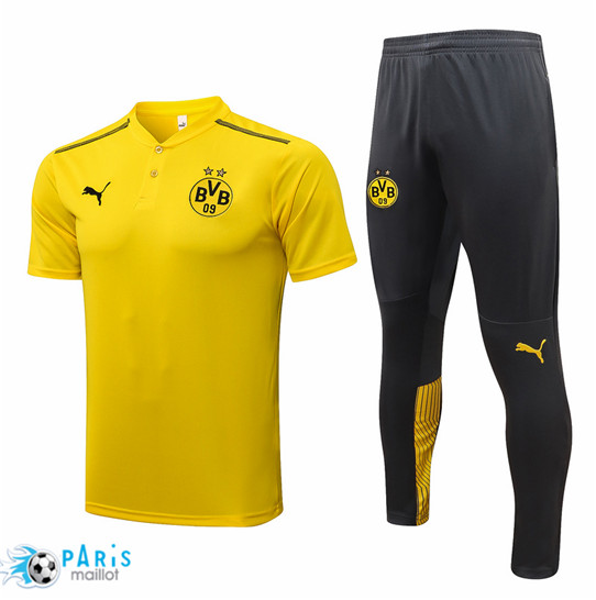 Maillotparis Maillot Training Foot Polo Borussia Dortmund + Pantalon Jaune 2021
