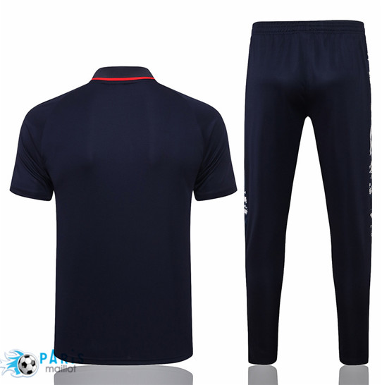 Maillot Training Foot Polo Italie + Pantalon Bleu Marine 2021 Personnalisés Pas Cher | MaillotParis