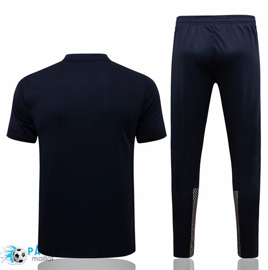 Maillot Training Foot Polo Manchester City + Pantalon Bleu Marine 2021 Personnalisés Pas Cher | MaillotParis