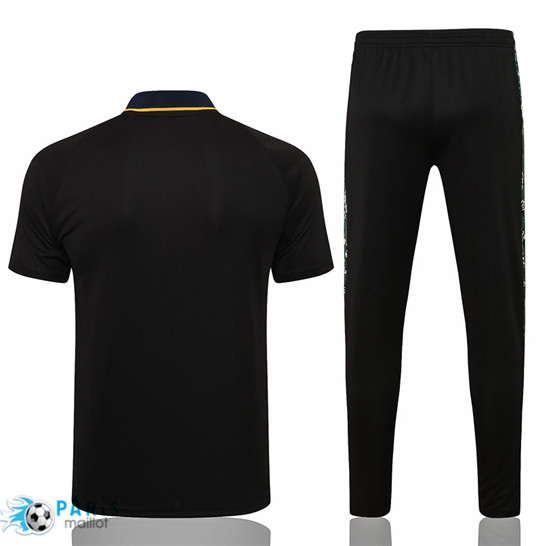 Maillot Training Foot Polo Manchester City + Pantalon Noir/Vert 2021 Personnalisés Pas Cher | MaillotParis