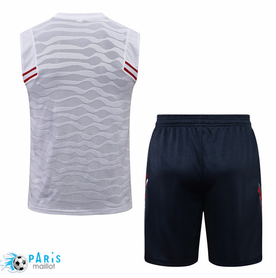 Maillot Training Foot Jordan PSG Debardeur + Pantalon Blanc 2021 Personnalisés Pas Cher | MaillotParis