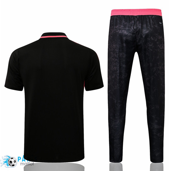 Maillot Training Foot Polo Real Madrid + Pantalon Noir 2021 Personnalisés Pas Cher | MaillotParis