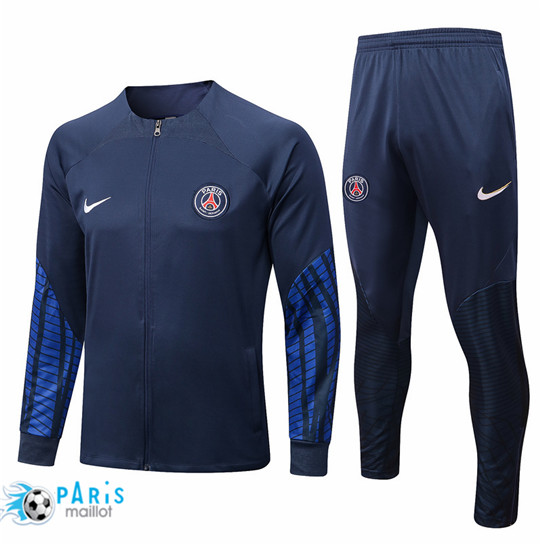 Maillotparis Nouveau Maillot Foot Veste Survetement Paris Paris Saint Germain Bleu 2022/23 pariso054