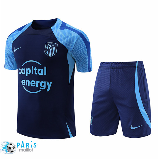 Maillotparis Nouveau Maillot Foot Training Foot Atletico Madrid + Short Bleu 2022/23 pariso322