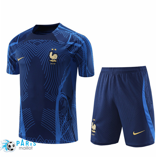 Maillotparis Thailande Maillot Foot Training Foot France + Short Bleu 2022/23 pariso353