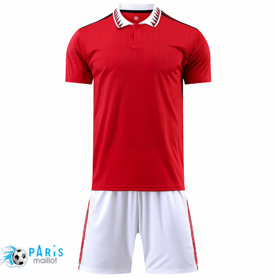 Maillotparis Thailande Maillot Foot Training Foot Sans logo de marque + Short Rouge 2022/23 pariso305