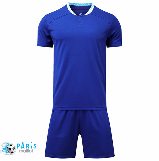Maillotparis Thailande Maillot Foot Training Foot Sans logo de marque + Short Bleu 2022/23 pariso307