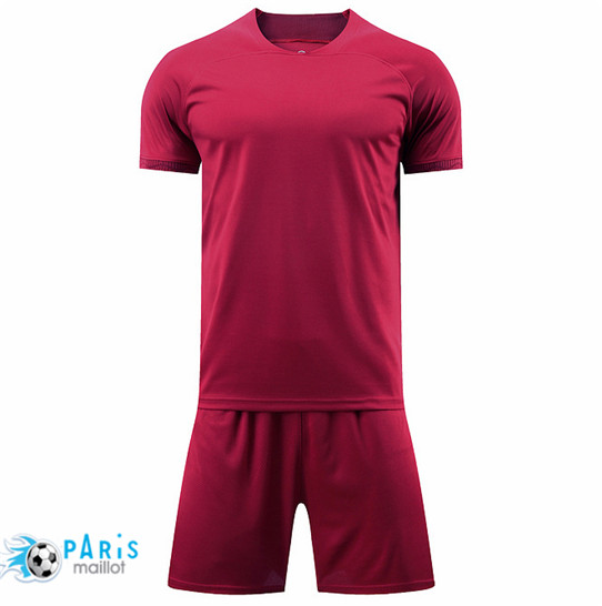 Maillotparis Thailande Maillot Foot Training Foot Sans logo de marque + Short Rouge 2022/23 pariso313