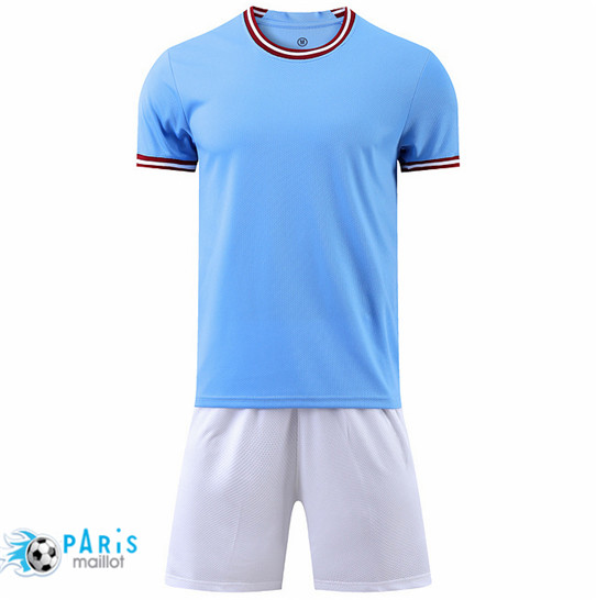 Maillotparis Nouveau Maillot Foot Training Foot Sans logo de marque + Short Bleu 2022/23 pariso314