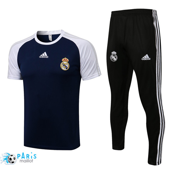 Maillotparis Nouveau Maillot Foot Training Foot Real Madrid + Pantalon Bleu Marine/Blanc 2022/23
