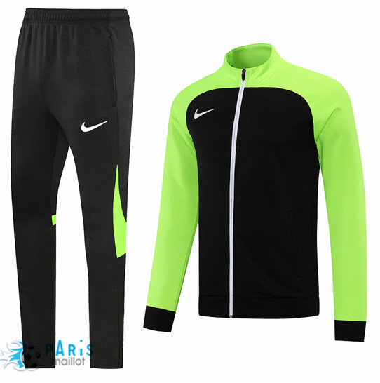 Maillotparis Nouveau Maillot Foot Veste Survetement Nike Noir/Vert 2022/23