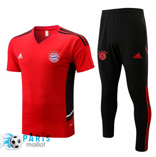 Maillotparis Maillot Training de Foot Bayern Munich + Pantalon Rouge 2022/23 paris228610