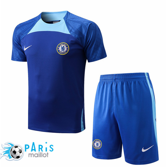 Maillotparis Maillot Training de Foot Chelsea + Short Bleu 2022/23 paris228637