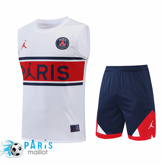 Maillotparis Maillot Training de Foot Paris PSG + Short Blanc 2022/23 paris228621