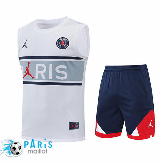 Maillotparis Maillot Training de Foot Paris PSG + Short Blanc 2022/23 paris228622