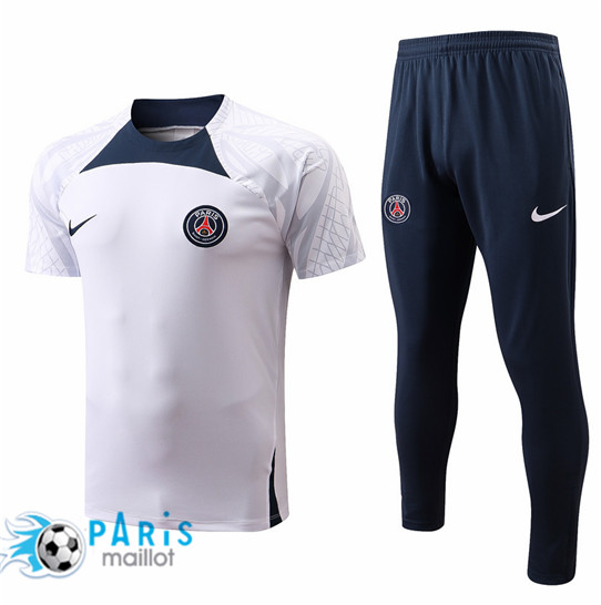 Maillotparis Maillot Training de Foot Paris PSG + Pantalon Blanc 2022/23 paris228625
