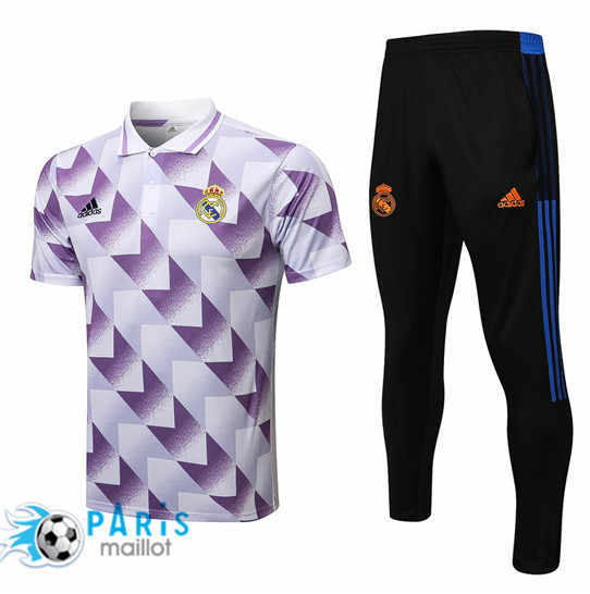 Maillotparis Maillot Training de Foot Polo Real Madrid + Pantalon Violet 2022/23 paris228616