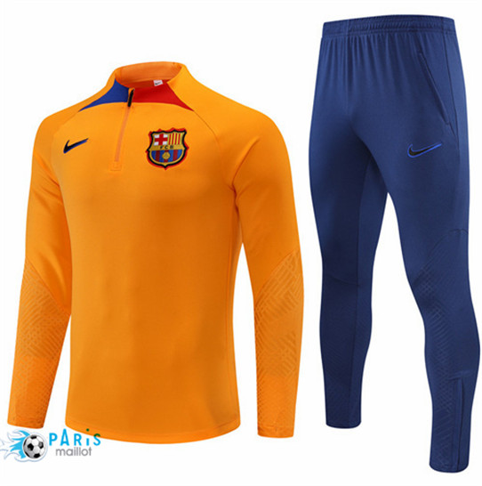 Maillotparis: Survetement foot Barcelone Orange/Bleu 2022/23 P489