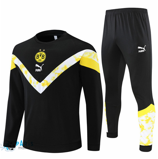Maillotparis: Survetement foot Borussia Dortmund Noir/Jaune 2022/23 P479