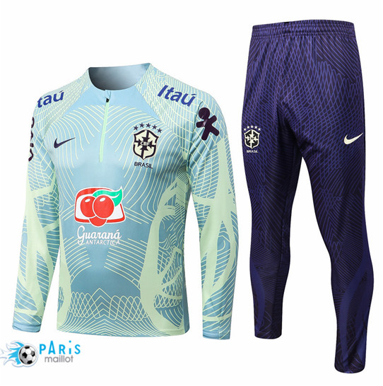 Maillotparis: Veste Survetement foot Brésil Jaune/Noir 2022/23 P573