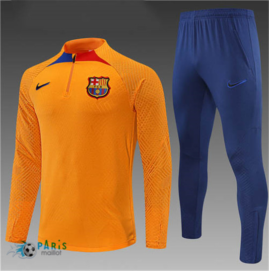 Maillotparis: Survetement foot Player FC Barcelone Enfant Orange/Bleu 2022/23 P715