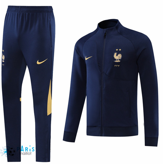 Maillotparis: Veste Survetement foot France +pants Bleu Marine 2022/23 P579