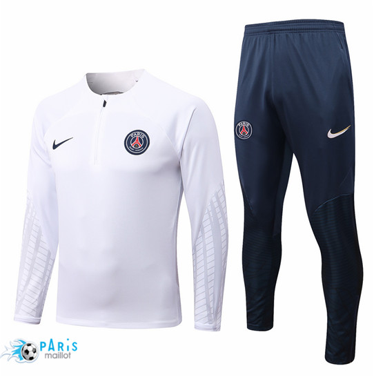 Maillotparis: Survetement foot Paris Paris Saint Germain Blanc 2022/23 P546