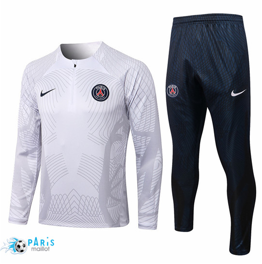 Maillotparis: Survetement foot Paris Paris Saint Germain Blanc/Bleu Marine 2022/23 P549