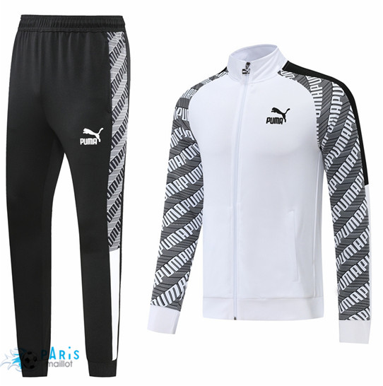 Maillotparis: Veste Survetement foot PUMA Blanc/Noir 2022/23 P458