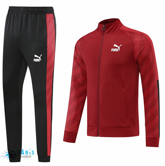 Maillotparis: Veste Survetement foot PUMA Rouge/Noir 2022/23 P460
