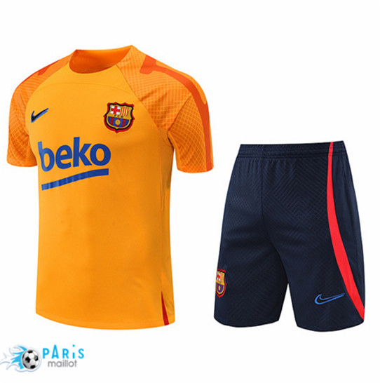 Maillotparis: Maillot du Foot Barcelone + Pantalon Orange/Bleu Marine 2022/23 P842