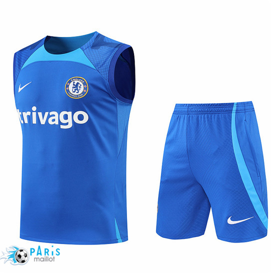 Maillotparis: Maillot du Foot Chelsea Debardeur + Pantalon Bleu 2022/23 P947