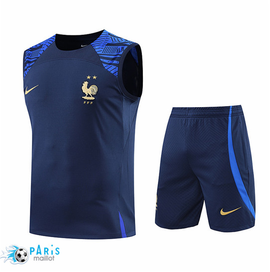 Maillotparis: Maillot du Foot France Debardeur + Pantalon Bleu Marine 2022/23 P918