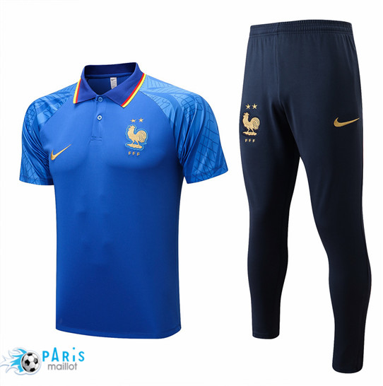 Maillotparis: Maillot du Foot polo France + Pantalon Bleu 2022/23 P924