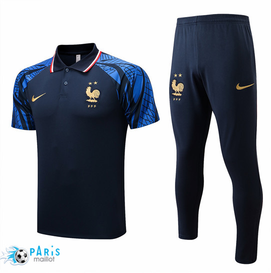 Maillotparis: Maillot du Foot polo France + Pantalon Bleu Marine 2022/23 P925