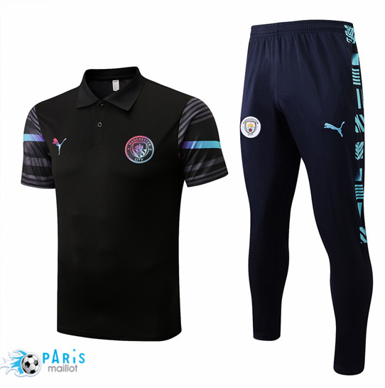 Maillotparis: Maillot du Foot Manchester City + Pantalon Noir/Bleu Marine 2022/23 P981