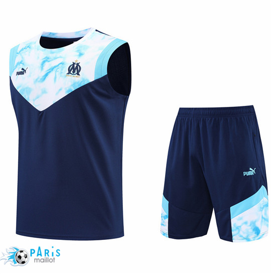 Maillotparis: Maillot du Foot Marseille Debardeur + Pantalon Bleu Marine 2022/23 P867