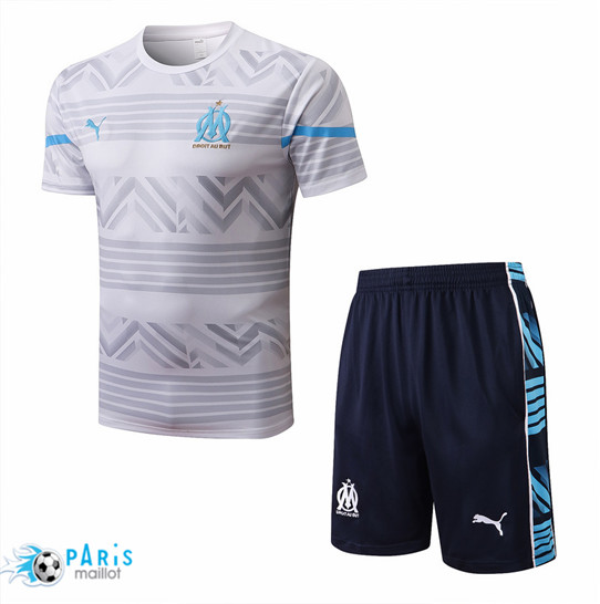 Maillotparis: Maillot du Foot Marseille + Pantalon Blanc/Bleu Marine 2022/23 P868