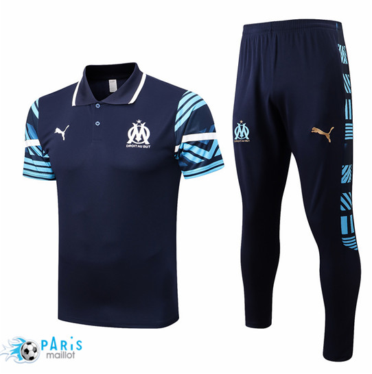 Maillotparis: Maillot du Foot polo Marseille + Pantalon Bleu Marine 2022/23 P870